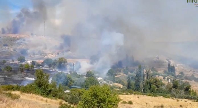 Vista del incendio de Loranca. (Foto: Infocam))