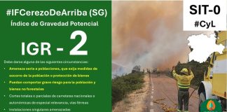 Aviso de Castilla y León por el incendio de Guadalajara.