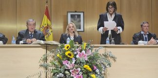 María Elena Mayor, en su toma de posesión como presidenta de la Audiencia Provincial de Guadalajara.
