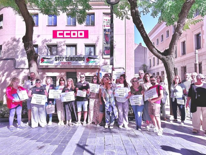 Protesta de CCOO por la siniestralidad laboral en Guadalajara.