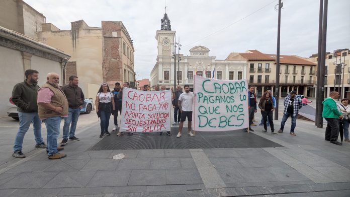 Los trabajadores de Caobar protestaron este martes en el centro de Guadalajara. (Foto: La Crónic@)
