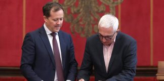 Augusto González Pradillo, en el acto de la firma en el Ayuntamiento de Toledo.