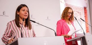 Sara Simón y Bárbara García Torijano en una comparecencia conjunta en el Palacio de Fuensalida.
