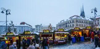 Mercadillo navideño en Brno.