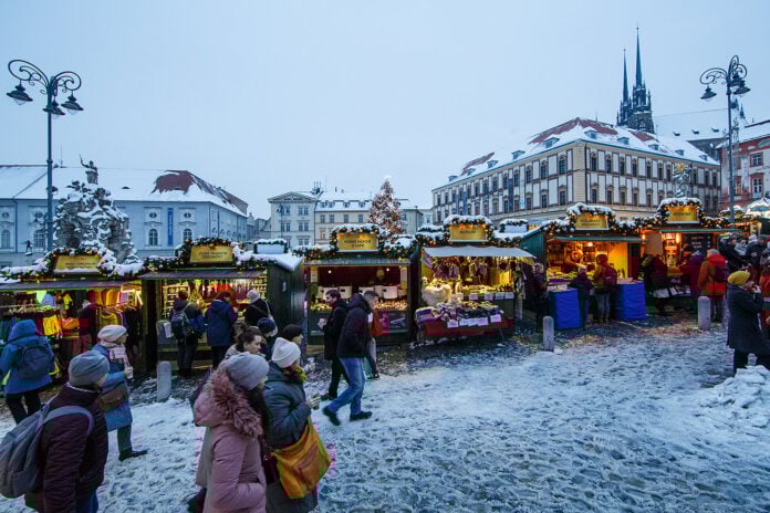 Mercadillo navideño en Brno.