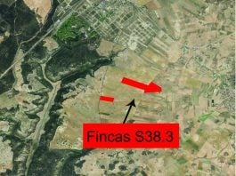 Vista cenital del suelo que sale a subasta en Horche.