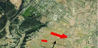 Vista cenital del suelo que sale a subasta en Horche.