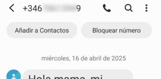 Ejemplo de mensaje de SMS fraudulento, similar a los que se siguen recibiendo en Guadalajara.