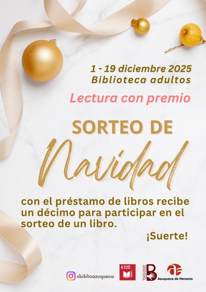 08/12/2025 Cartel de la programación navideña de la biblioteca Almudena Grandes de Azuqueca. CULTURA CASTILLA-LA MANCHA ESPAÑA EUROPA GUADALAJARA AUTONOMÍAS AYUNTAMIENTO
