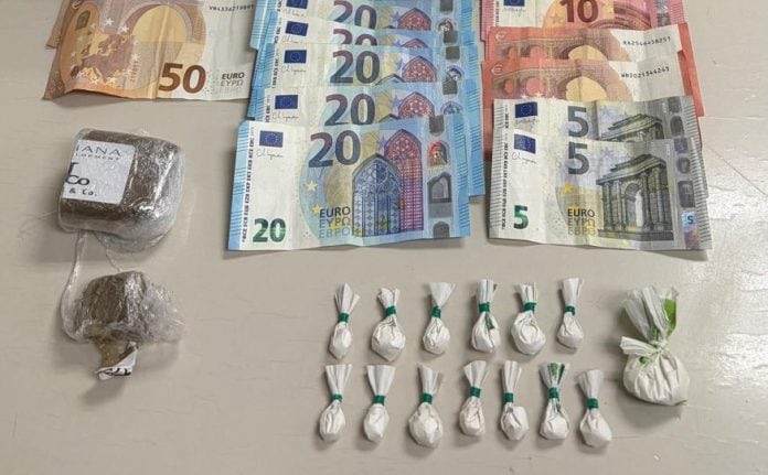 Droga y dinero incautados a un sujeto en Virgen de la Soledad el 9 de diciembre de 2025 por la Policía Nacional.