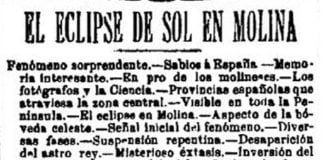 LA CRÓNICA ya informaba del eclipse solar desde Guadalajara… hace 120 años eclipso de sol molina Guadalajara la cronica