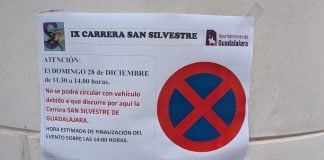 Limitaciones para el estacionamiento por la San Silvestre de Guadalajara. (Foto: La Crónic@)