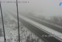 Niebla y nieve en la A-2 Alcolea