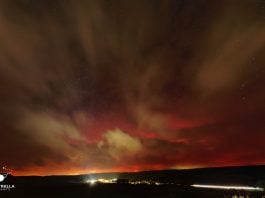 Aurora boreal desde Tobillos (Foto José Antonio Rodríguez).