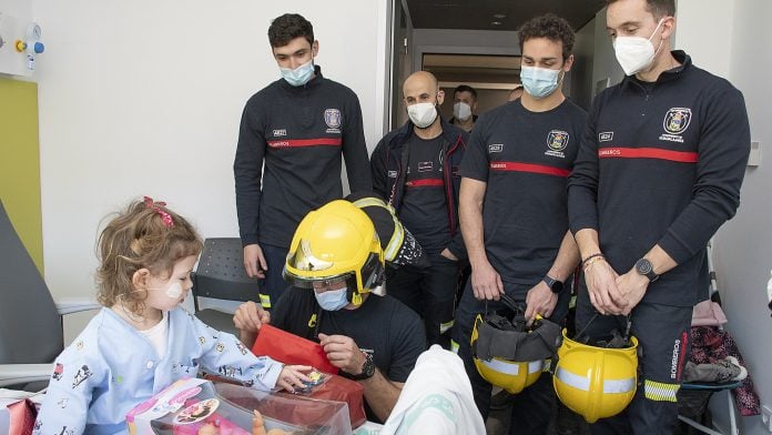 Bomberos en el Hospital el 5 de enero de 2026