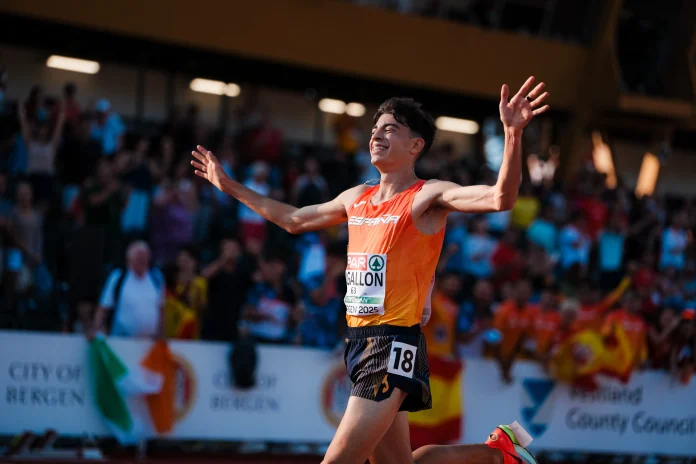 Migallón, en el momento de ganar su medalla de bronce en el último europeo.