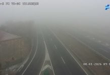 Niebla en la A-2 a la altura de Trijueque en la mañana del 8 de enero de 2026. (Foto: DGT)