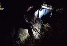 El rescate de este senderista en el Ocejón se culminó entrada la noche. (Foto: Guardia Civil)