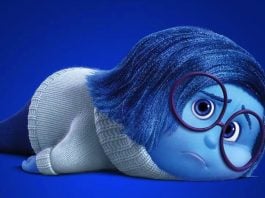 Tristeza, el personaje de Pixar, era apropiadamente azul.