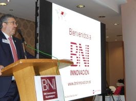 Alfonso Guijarro, en uno de los actos de BNI Guadalajara.