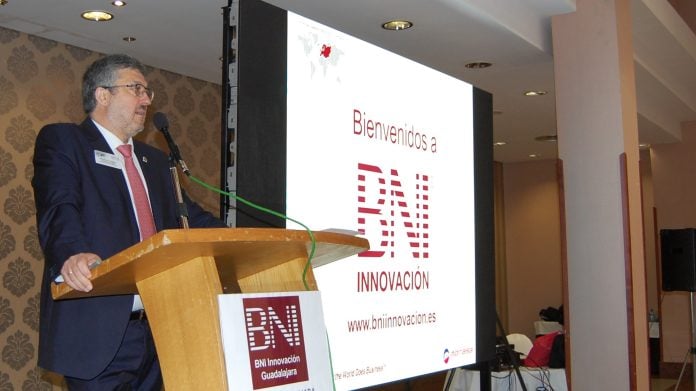 Alfonso Guijarro, en uno de los actos de BNI Guadalajara.