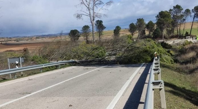 La Guardia Civil salva a una menor al trasladarla en brazos 2 kilómetros para una transfusión urgente en Alcocer La N-320 estuvo cortada muchas horas a la altura de Alcocer. (Foto: Guardia Civil)