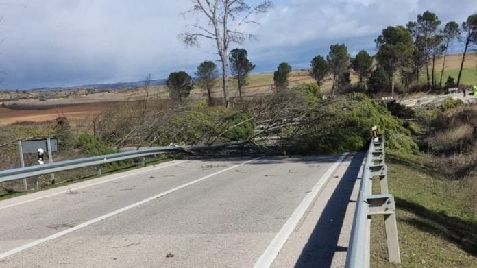 La N-320 estuvo cortada muchas horas a la altura de Alcocer. (Foto: Guardia Civil)