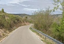 La GU-934 en Balconete, en su estado actual.