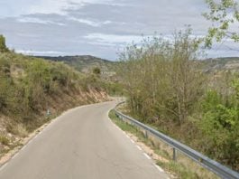 La GU-934 en Balconete, en su estado actual.