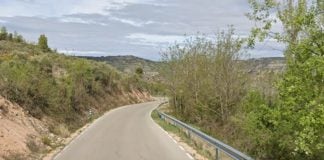 La GU-934 en Balconete, en su estado actual.