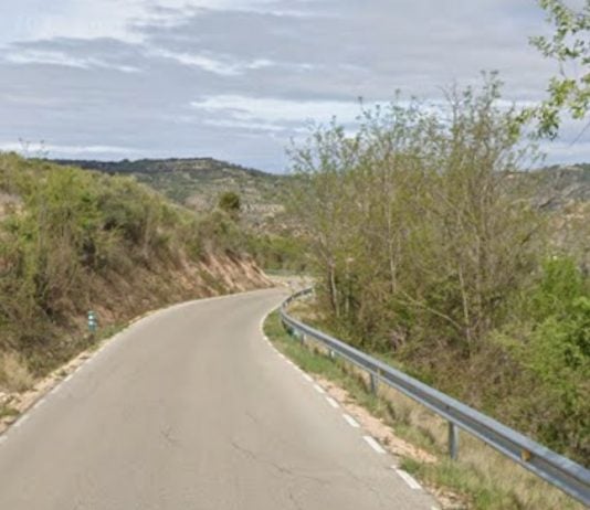 La GU-934 en Balconete, en su estado actual.