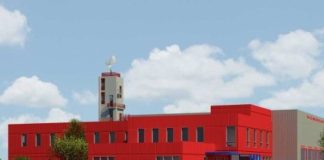 Recreación artística del futuro parque de bomberos de Guadalajara.