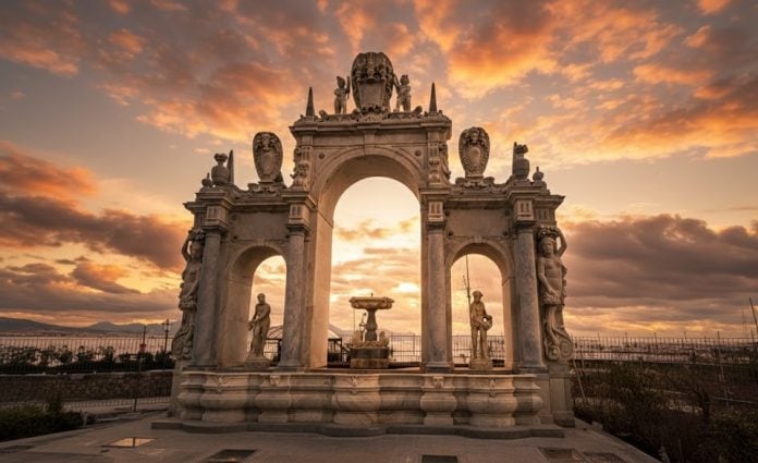Fontana del Gigante, en Nápoles. (Foto: La Crónica / IA Google)