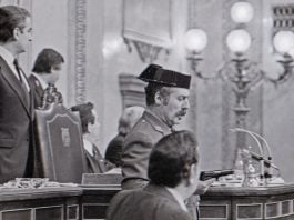 Tejero en el Congreso el 23 de febrero de 1981, en una fotografía de Europa Press.