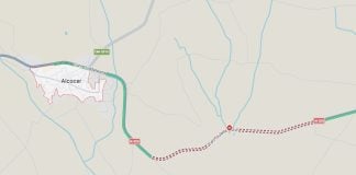 La N-320 ha estado cerrada al tráfico 8 horas en Alcocer Tramo afectado por el corte de la N-320 cerca de Alcocer. (Croquis: Google Maps)