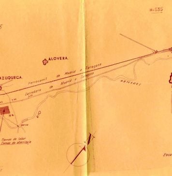 Croquis de situación del campo de aviación que hubo en Azuqueca durante la Guerra Civil.