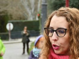 Sara Simón, en los minutos previos a la manifestación del 8M en Guadalajara.