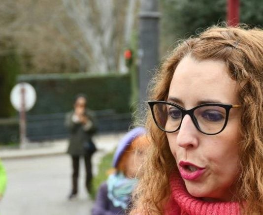 Sara Simón, en los minutos previos a la manifestación del 8M en Guadalajara.