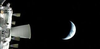 La Artemis II en su viaje a la Luna.