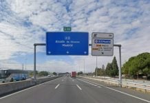 Autovía A-2 a escasos metros del cambio de comunidad autónoma. (Foto: Google Maps)