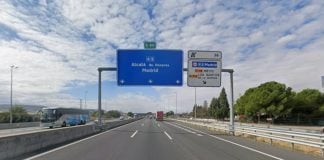 Autovía A-2 a escasos metros del cambio de comunidad autónoma. (Foto: Google Maps)