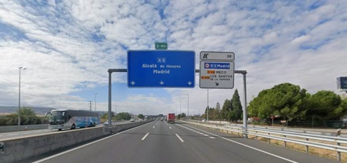 Autovía A-2 a escasos metros del cambio de comunidad autónoma. (Foto: Google Maps)