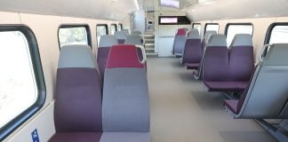 Vagón de una de las nuevas unidades de Cercanías Madrid,
