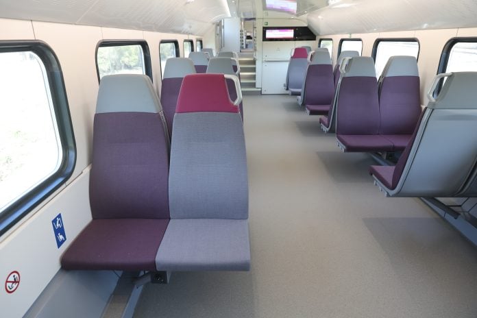 Vagón de una de las nuevas unidades de Cercanías Madrid,