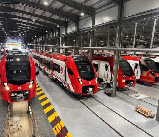 Trenes Stadler en su última fase de fabricación, destinados a Cercanías Madrid.
