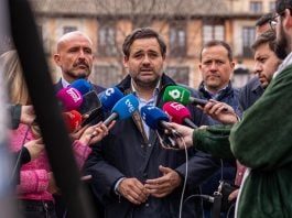 Paco Núñez durante sus declaraciones del Jueves Santo de 2026, en Toledo.