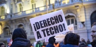 Manifestación en Madrid del Sindicato de Inquilinas a comienzos de 2026. (Foto: EP)