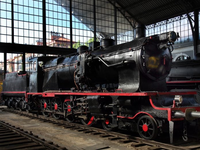 Una de las locomotoras de vapor del Museo del Ferrocarril.