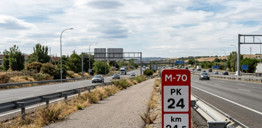 La M-70 es ya una promesa electoral del PP Recreación de la futura, e hipotética, M-70. (Foto: La Crónic@ / IA Google)