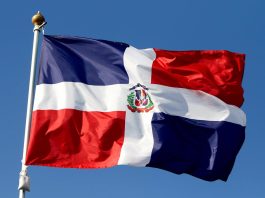 Bandera de la República Dominicana.